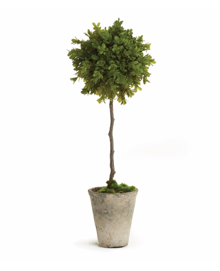 Faux Boxwood Topiary Potted 19