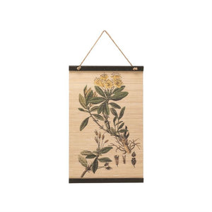 Bamboo Scroll w/Floral Image
